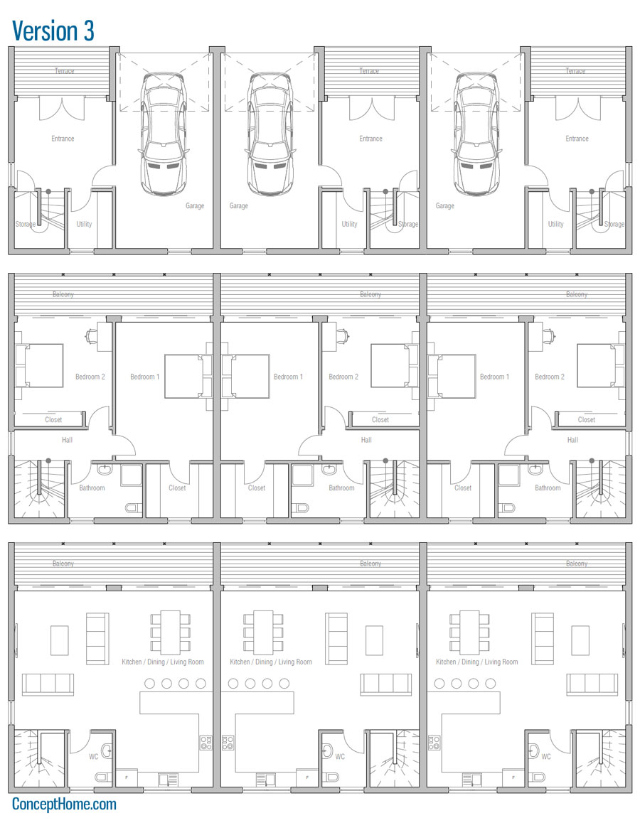 house design duplex-house-plan-ch412d 32