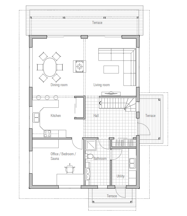 Affordable Home Ch137 Floor Plans With Low Cost To Build