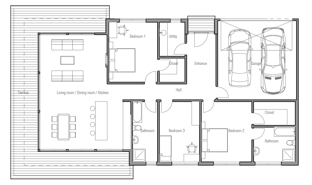 Contemporary Home Plan Ch183 Floor Plan Details House Plan