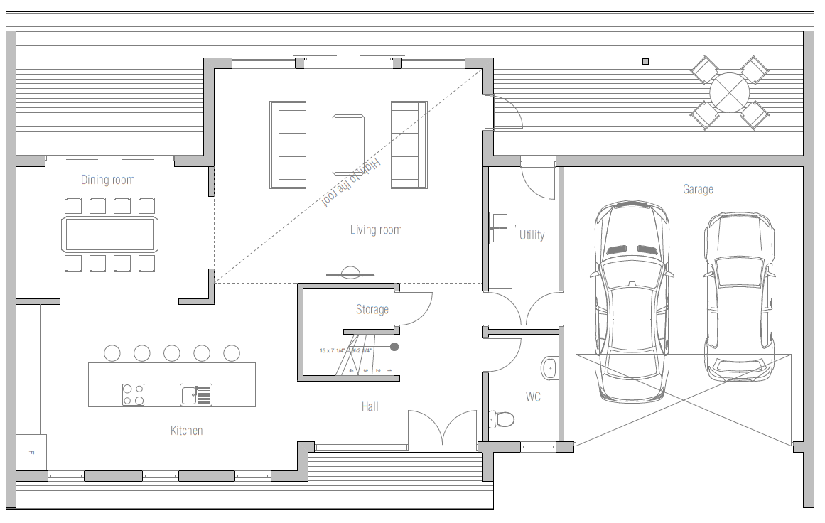 Contemporary House Plan to wide lot with open planning and spacious ...