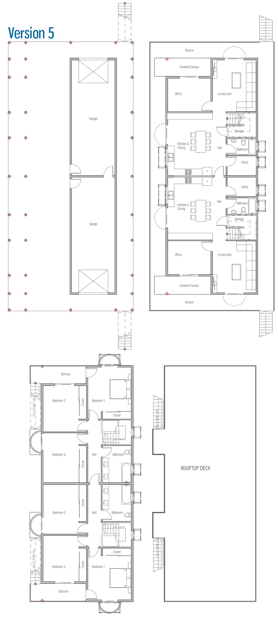 house design duplex-house-plan-ch135 28