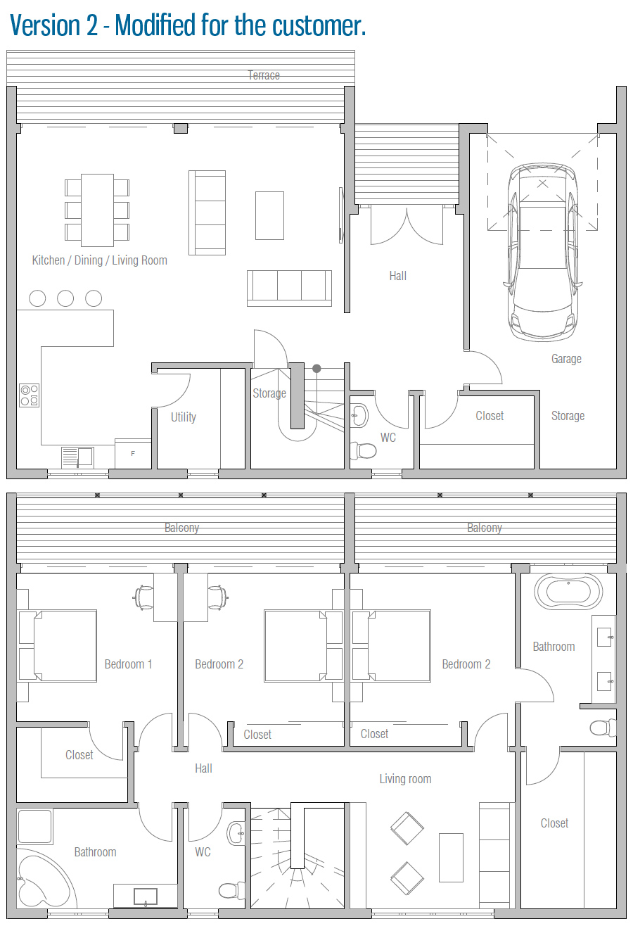 Modern House Plan CH258 House Plan