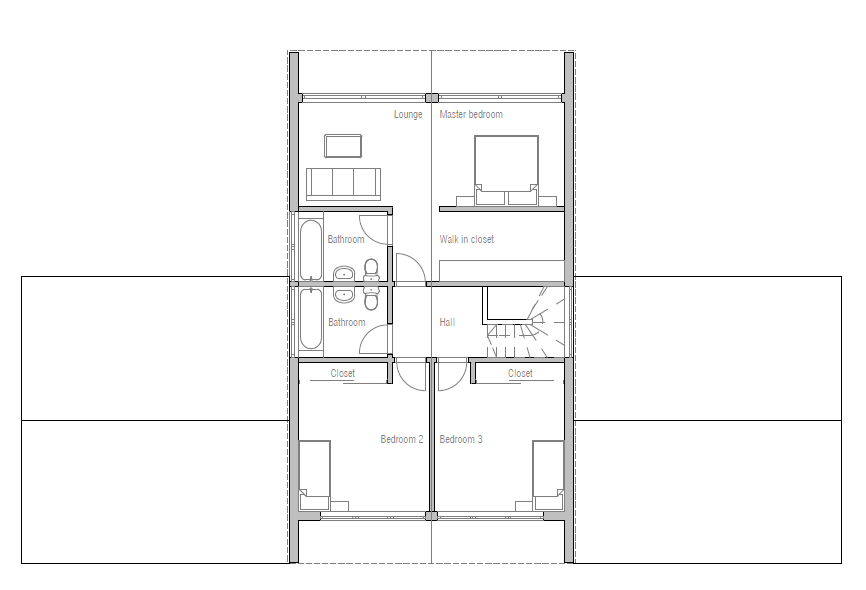 House Plan with five bedrooms. House Plan