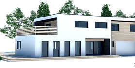 Contemporary House Plan to wide lot, two living areas.